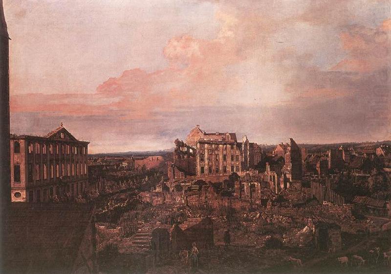 BELLOTTO, Bernardo Dresden, the Ruins of the Pirnaische Vorstadt china oil painting image